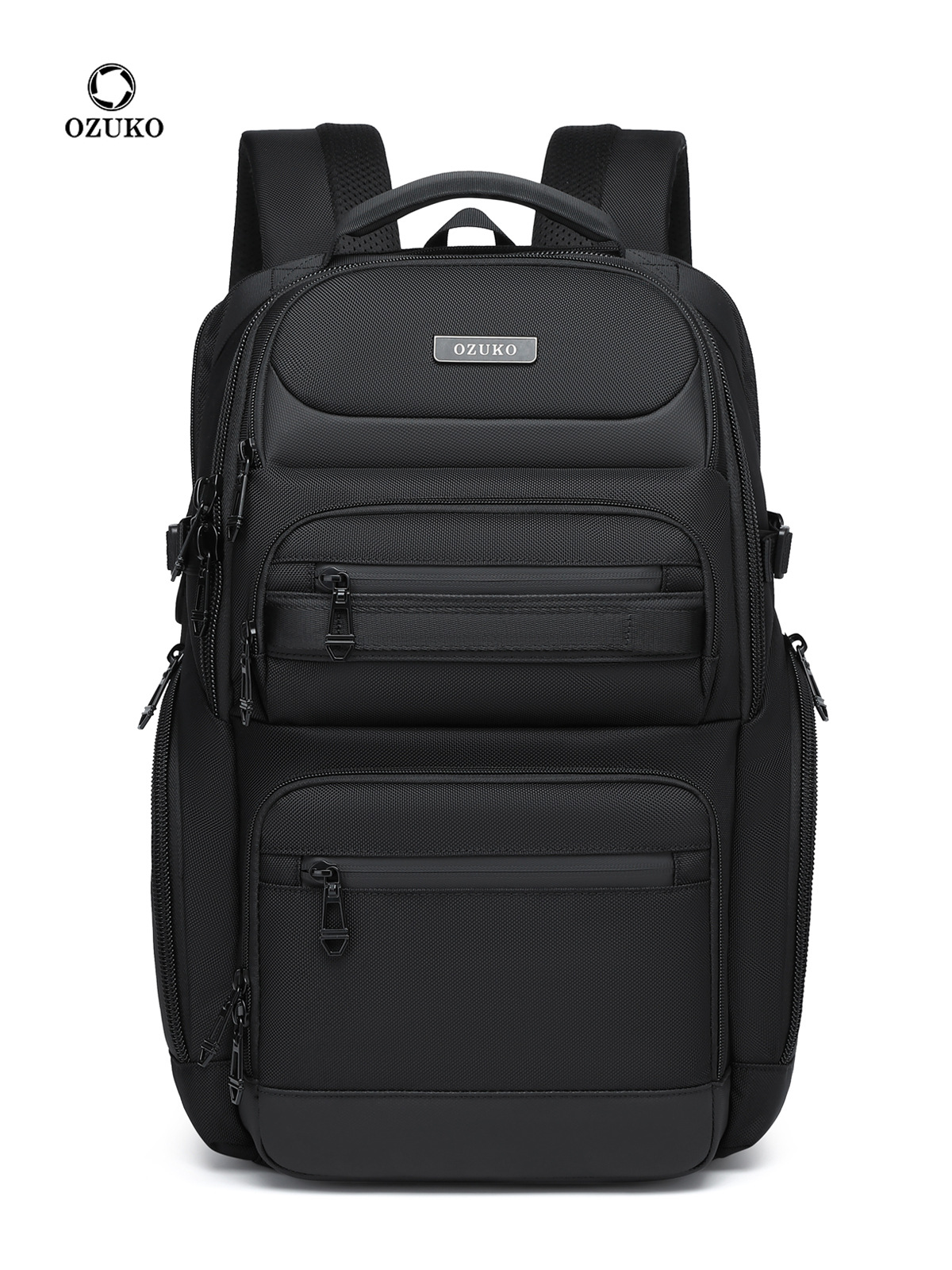 Laptop Backpack 15.6 - OZUKO 블랙 그레이 남성용 배낭 대용량