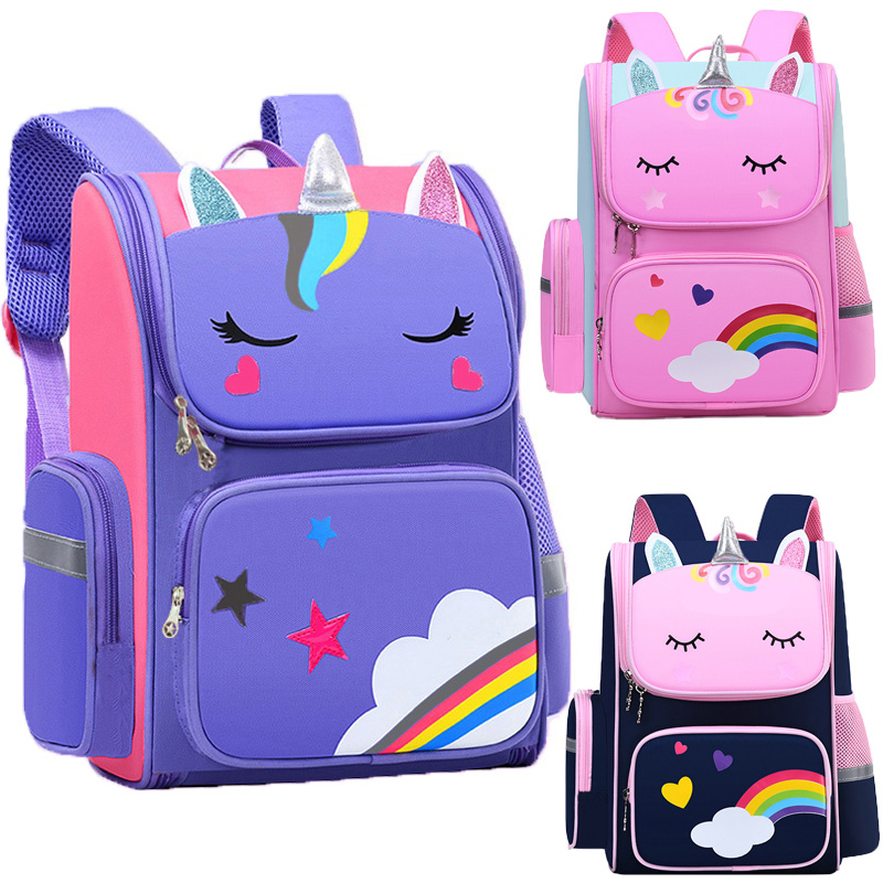 School Backpack Teen - 여아용 유니콘 아동 책가방, 레인보우 아이즈