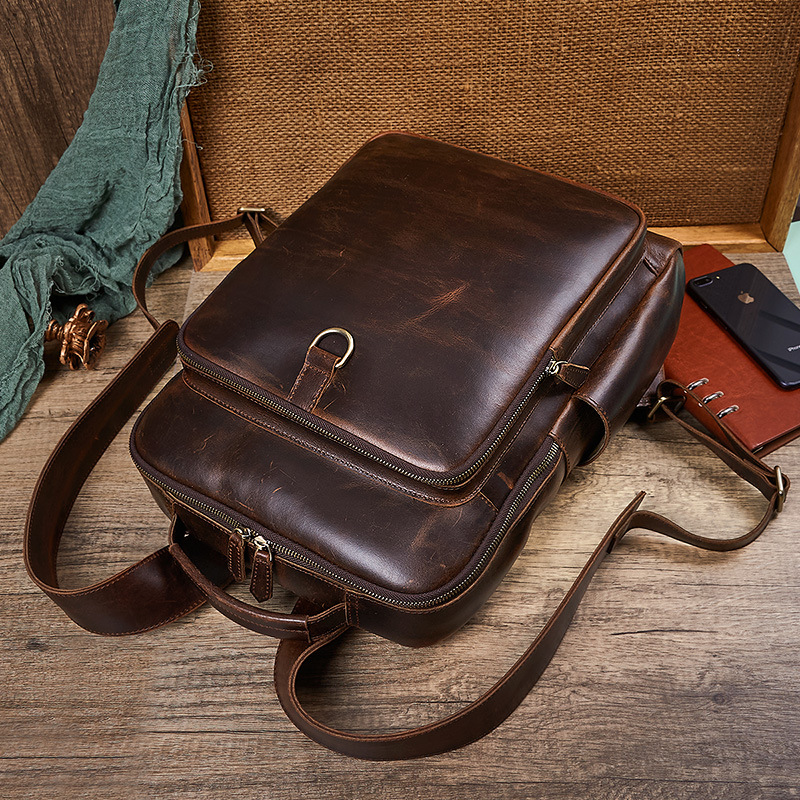 남성용 탑 그레인 왁스 가죽 노트북 백팩 |   비즈니 - Leather Backpack Vintage 리뷰 및 가격