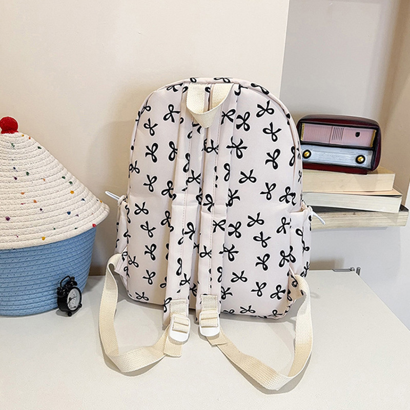 귀여운 리본 프린트 백팩 나일론 캐주얼 데이팩 십대 소 - School Backpack Teen 리뷰 및 가격