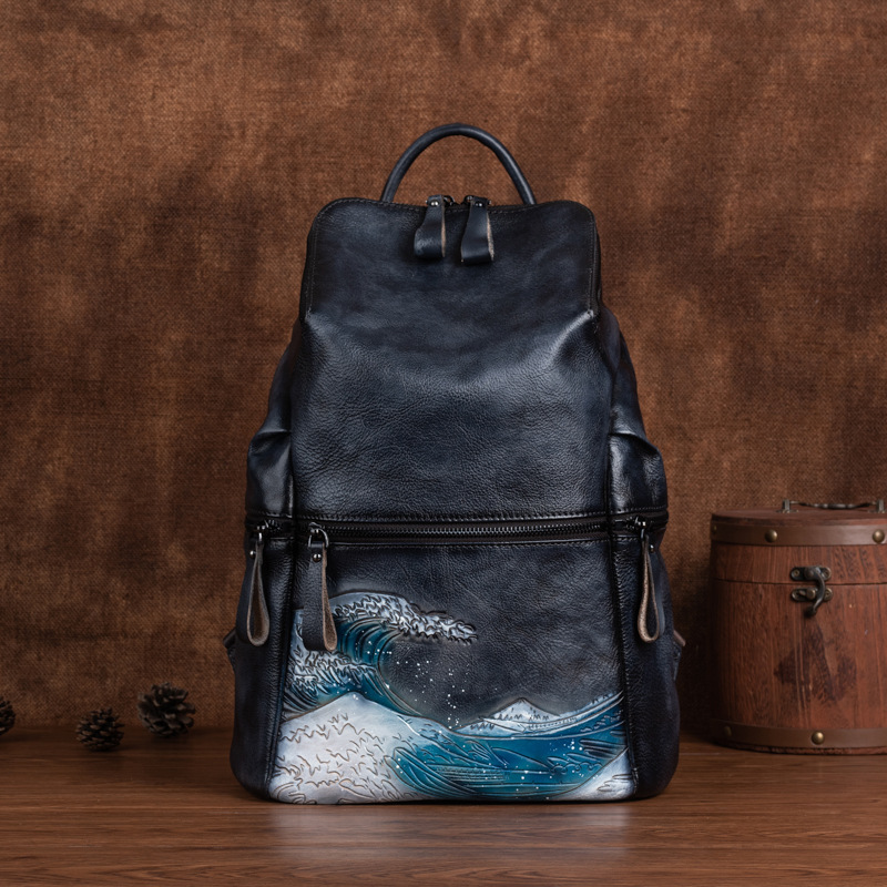 진짜 진짜 부드러운 가죽 여성 배낭, 대용량 야외 여행 - Leather Backpack Vintage 리뷰 및 가격